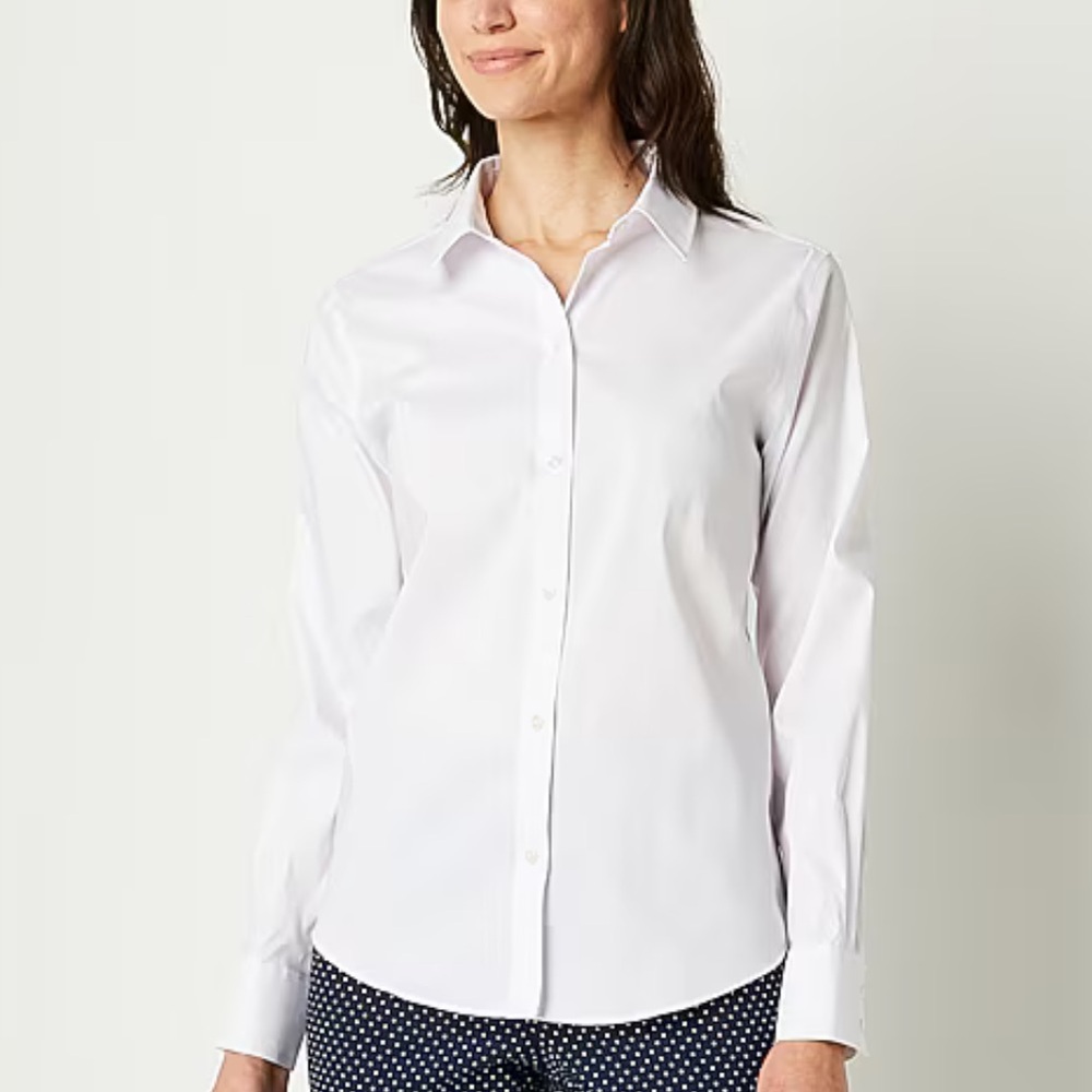 Woman’s Liz Claiborne White Button-Up Blouse Sz XL NWT
